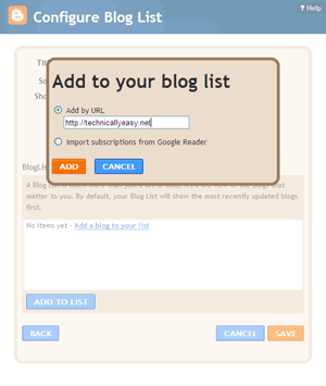 Blogger - Add To Your Blog List