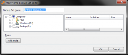 MozyHome - Backup Set Editor
