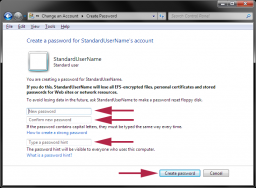 Windows 7 - Create User Password