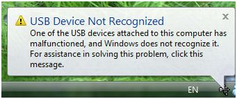 USB Device Not Recognized