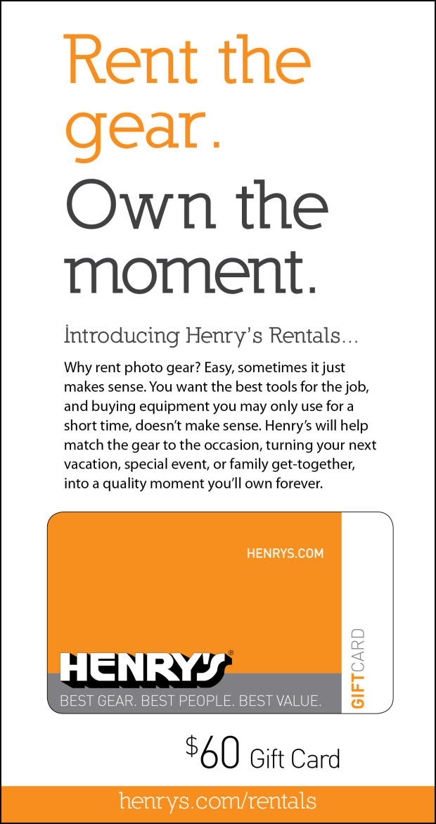 Henry's Rental Gift Card Giveaway