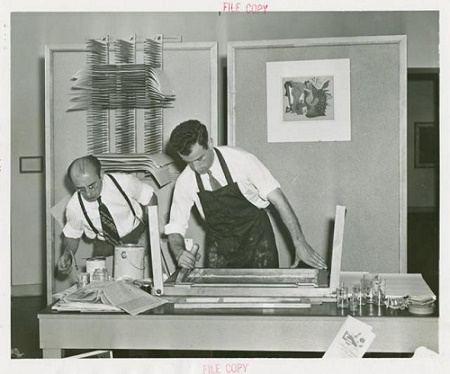 Screen printing in the mid-20th century