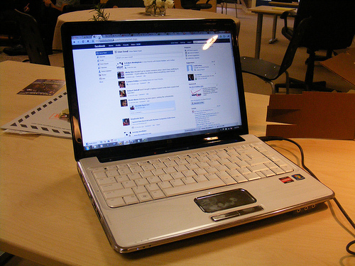 Laptop with Facebook