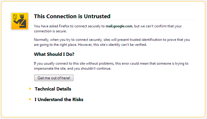 your connection is not secure google firefox