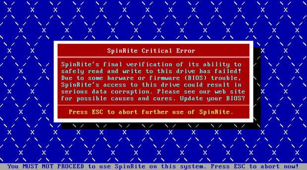 Vritual Box - SpinRite Critical Error