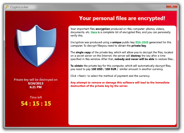 CryptoLocker – Holding Your Computer for Ransom