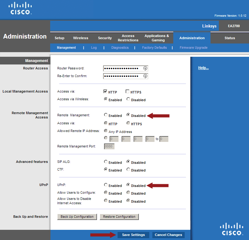 linksys router configuring